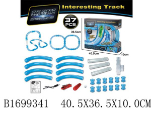 Гоночный трек в трубе на аккумуляторе 37 деталей 022-2